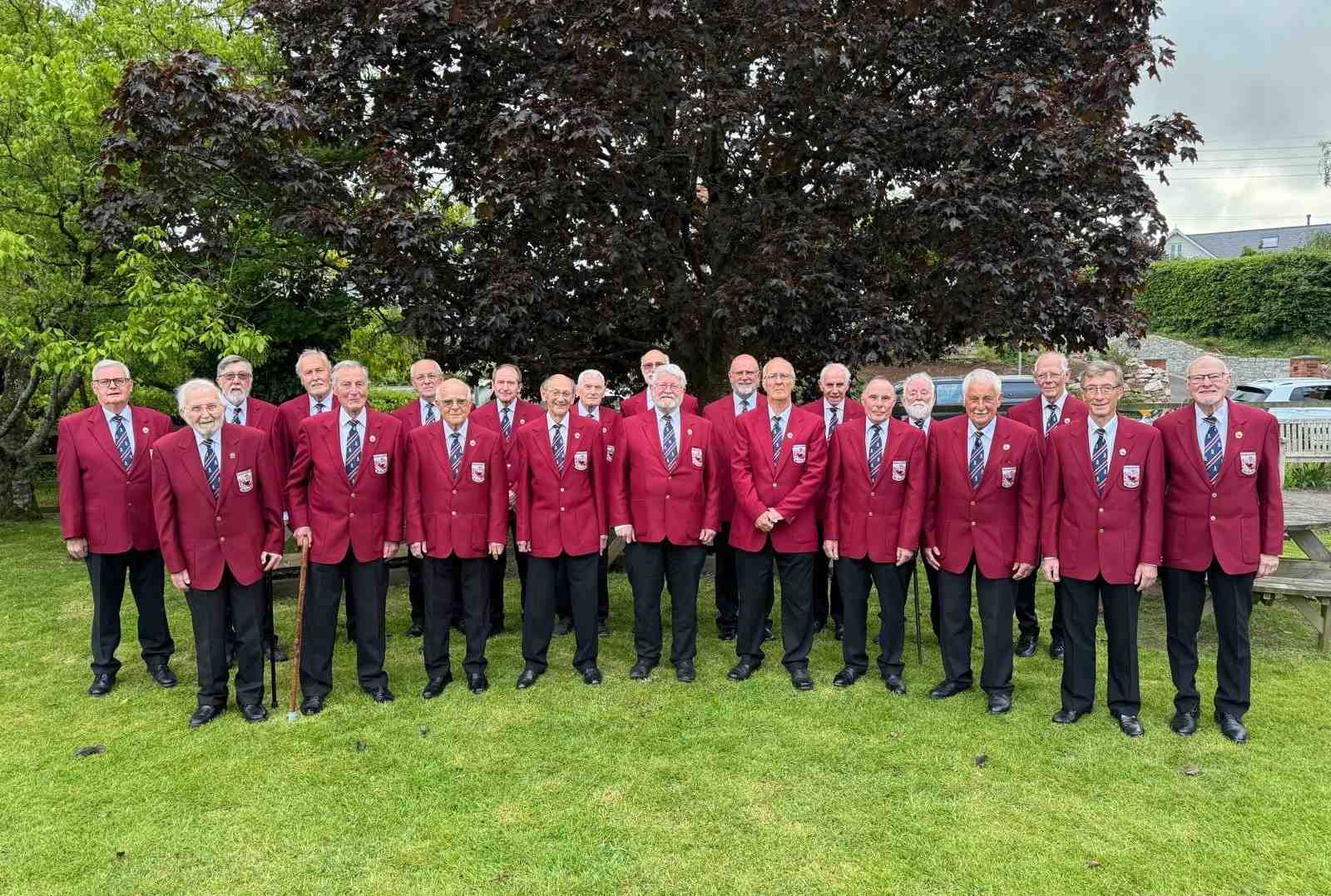 A picture of the singers in the Budleigh Salterton Male Voice Choir