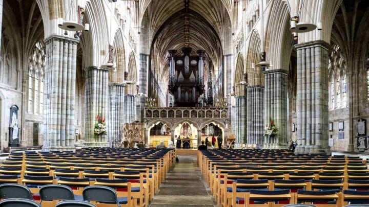 A picture of the interior of Exeter Cathedral